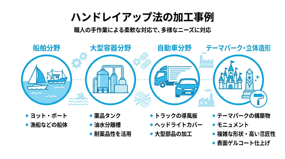 ハンドレイアップ法の加工事例